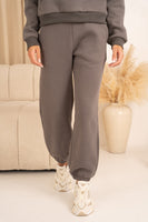 Nevaeh Quarter Zip Set Joggers - Charcoal