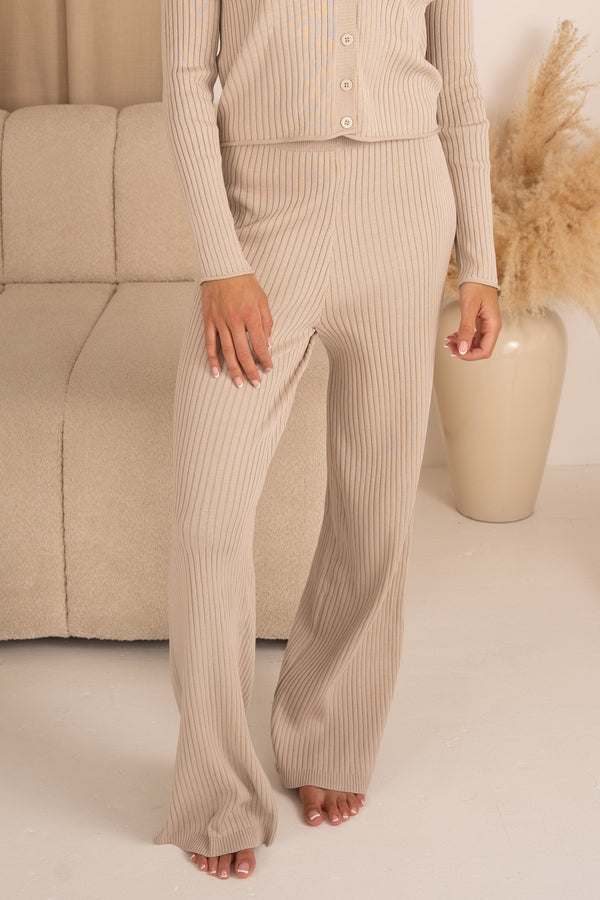 Ribbed Trousers - Stone