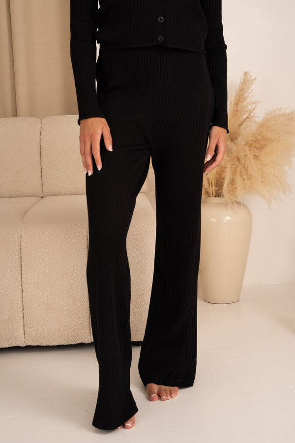 Ribbed Trousers - Black